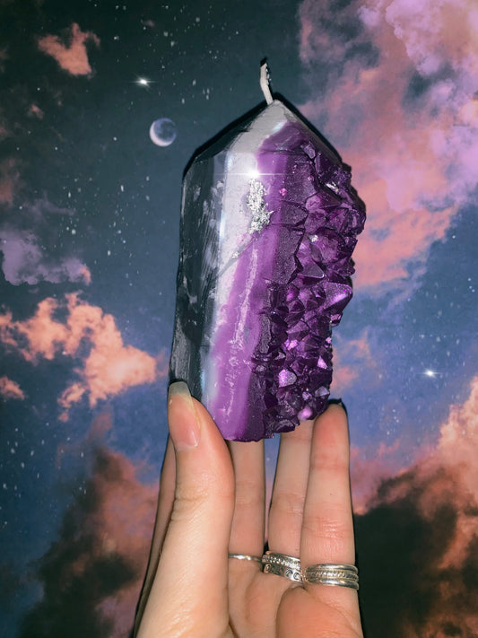 Amethyst Crystal Candle